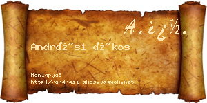 Andrási Ákos névjegykártya